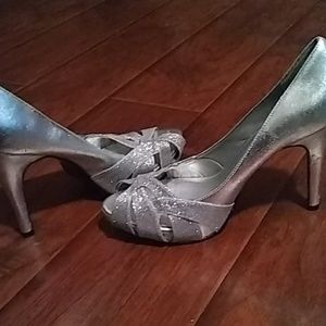 Size 9.5 silver heels